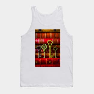 Four Skeleton Keys And Old Books Tank Top